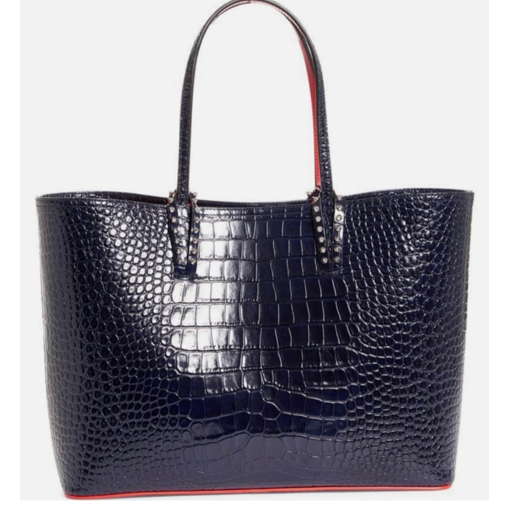 A smaller iconic bag, Cabata tote bag  (navy) nocturne epileather, lined in red